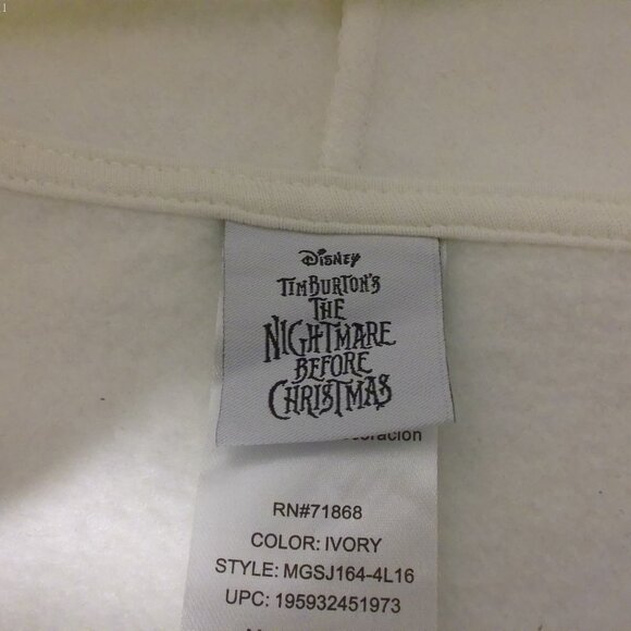 Disney The Nightmare Before Christmas Hoodie Womens Large Sweatshirt Patch Zip - Picture 7 of 9